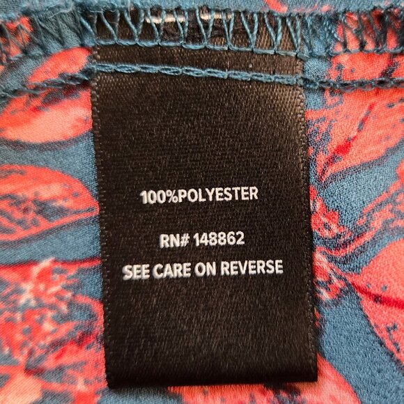 616-33 Torrid Teal Floral Georgette Flutter Sleeve Babydoll Top Blouse 2 (18/20) - Picture 9 of 10